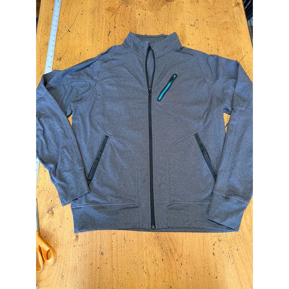Lululemon Zip Up Trainer Jacket Heathered Soot Size Large (measurements)